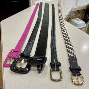 SOLD! Five women’s style belts. All excellent condition.